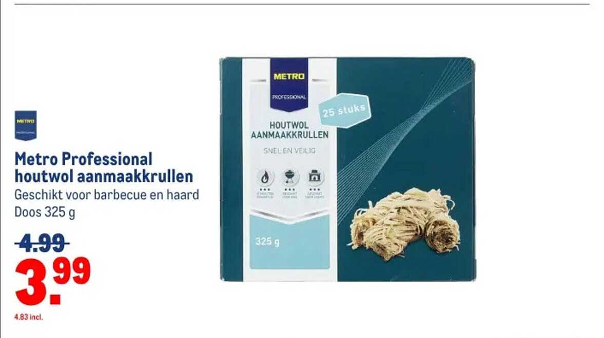 Metro Professional houtwol aanmaakkrullen
