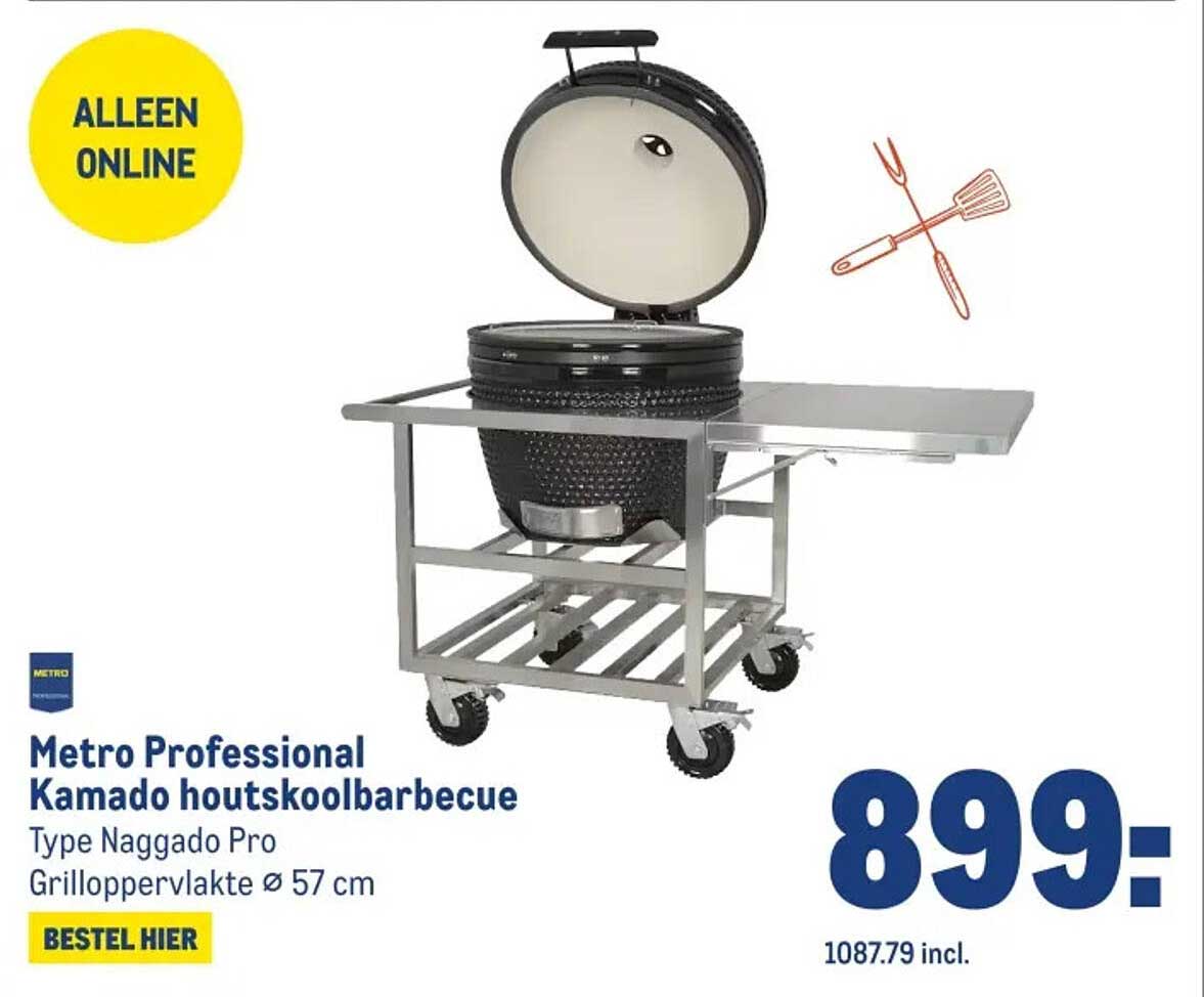 Metro Professional Kamado houtskoolbarbecue Type Naggado Pro Grilloppervlak Ø 57 cm