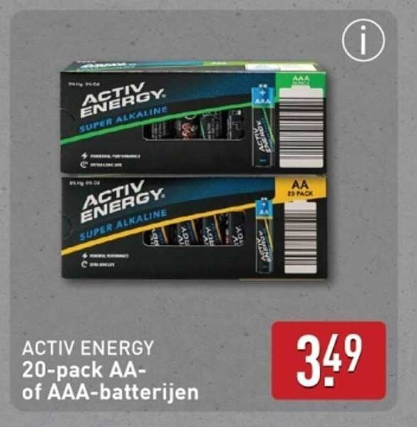 ACTIV ENERGY 20-pack AA- of AAA-batterijen