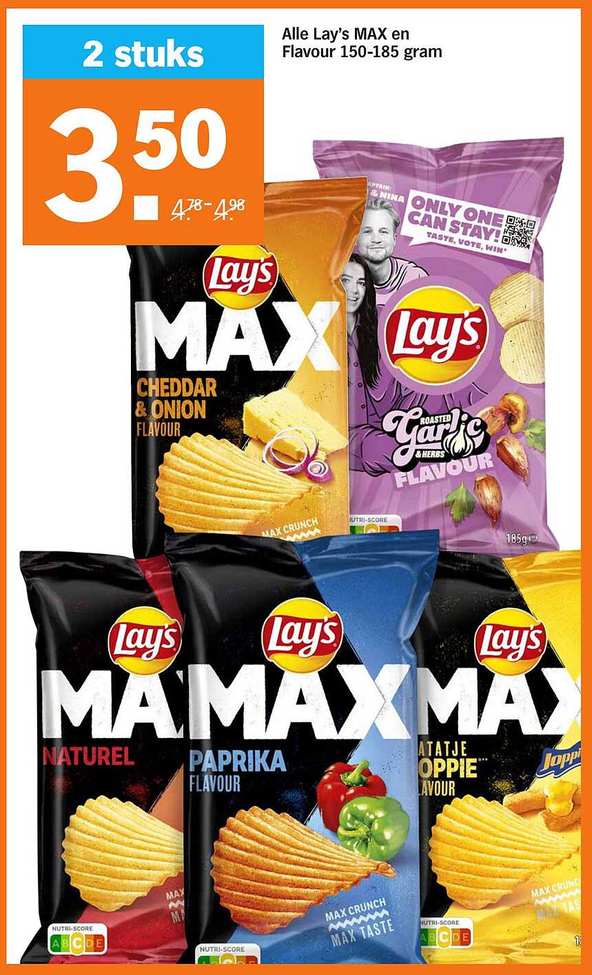 Alle Lay's MAX en Flavour 150-185 gram