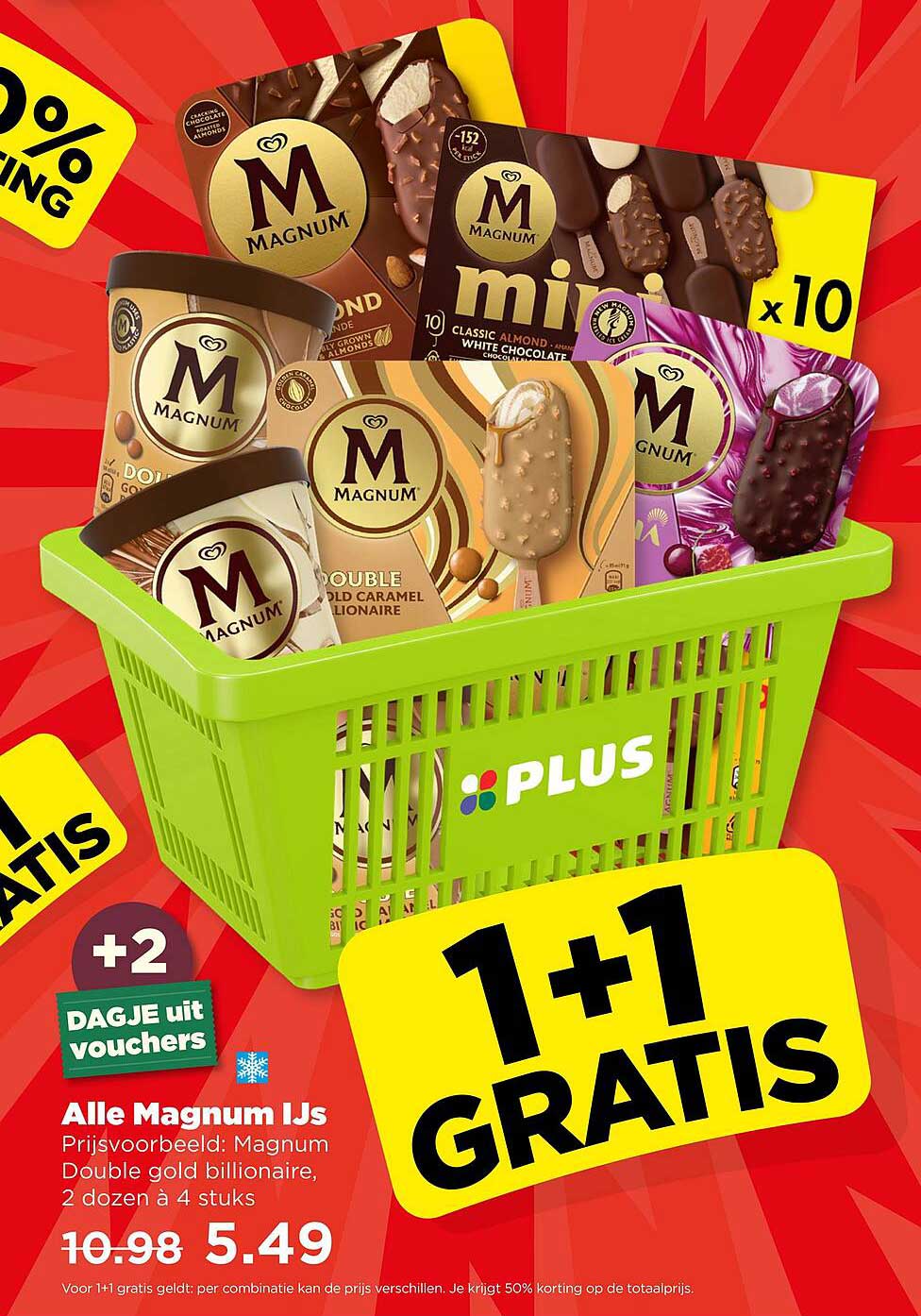 Alle Magnum IJsvorken: 1+1 Gratis