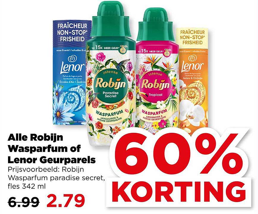 Alle Robijn Wasparfum of Lenor Geurparels