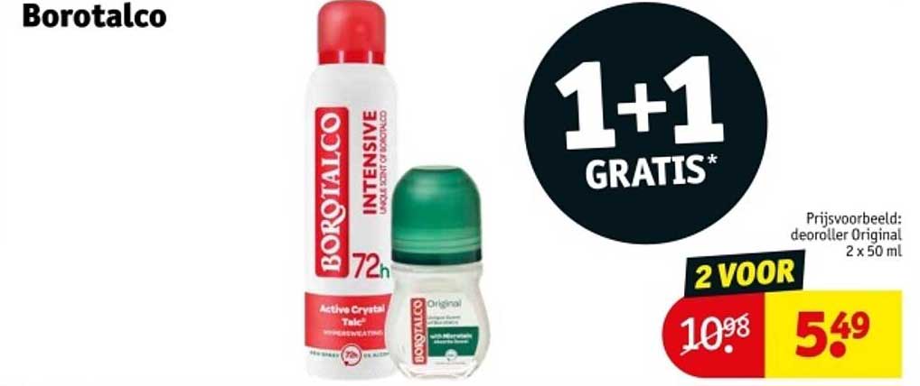 Borotalco Original 2 voor 5,49, 1+1 gratis