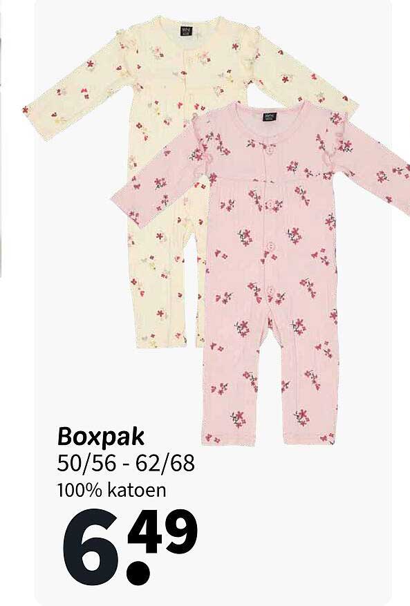 Boxpak 50/56 - 62/68 100% katoen