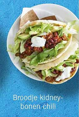Broodje kidney-bonen chili