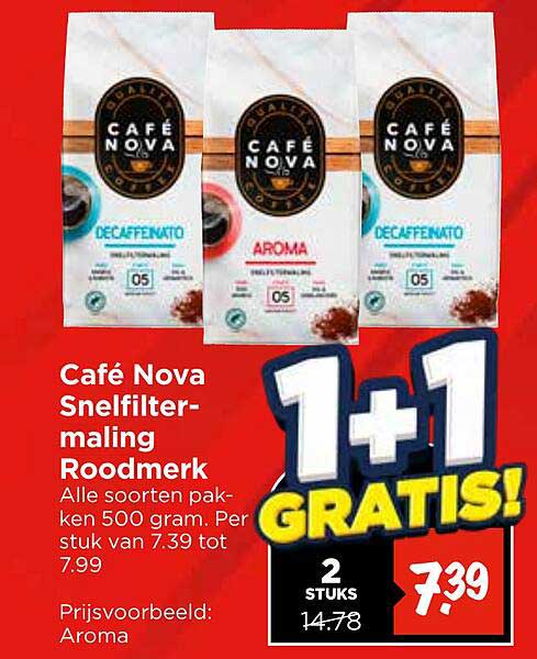 Café Nova Snelfiltermaling Roodmerk