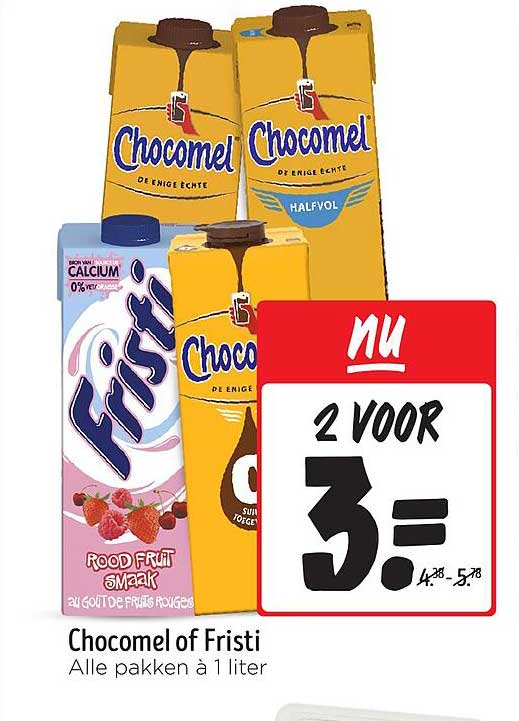 Chocome of Fristi Alle pakken à 1 liter
