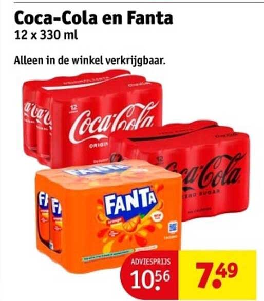 Coca-Cola en Fanta 12 x 330 ml