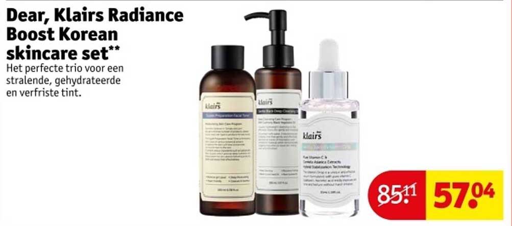 Dear, Klairs Radiance Boost Korean skincare set