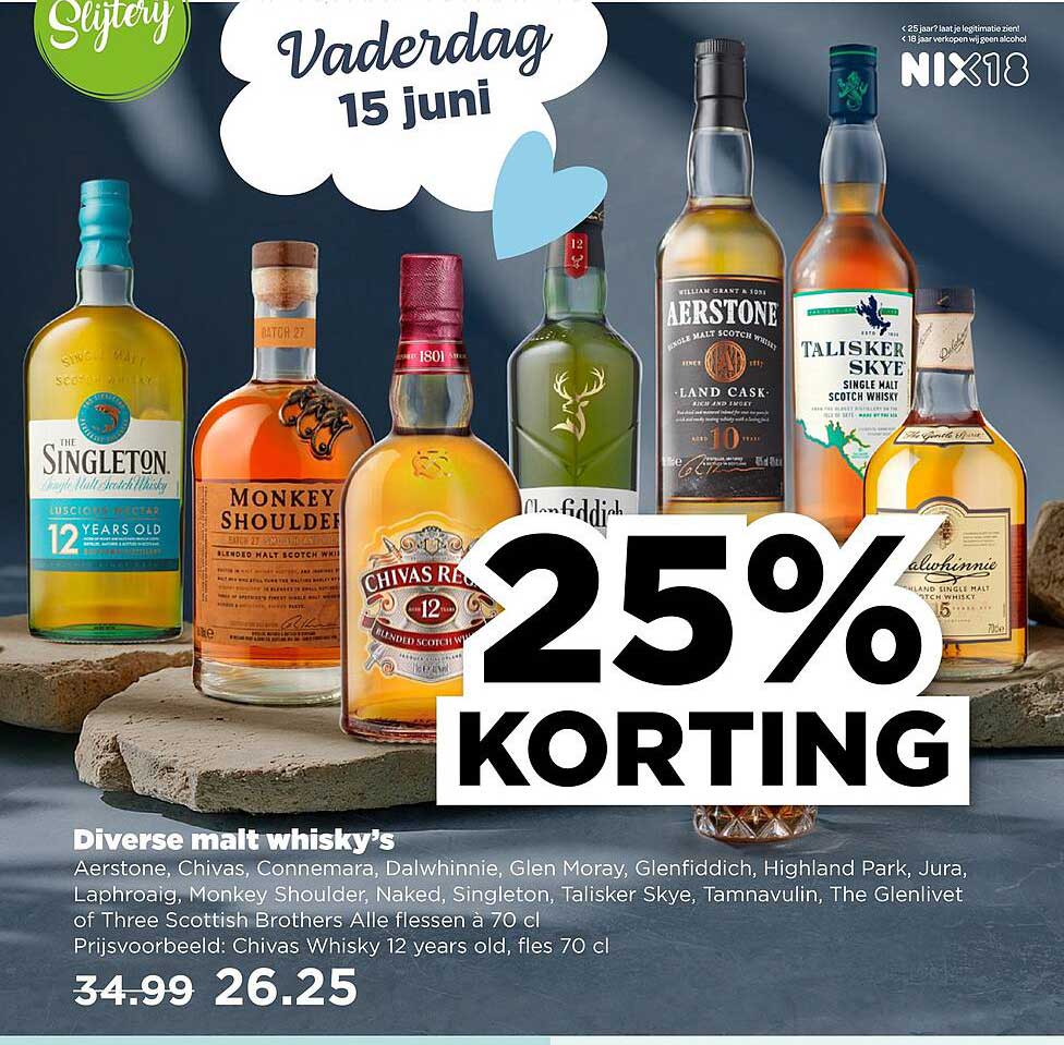 Diverse malt whisky's