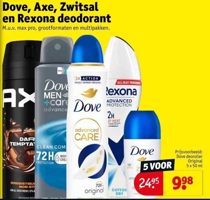 Dove, Axe, Zwitsal en Rexona deodorant