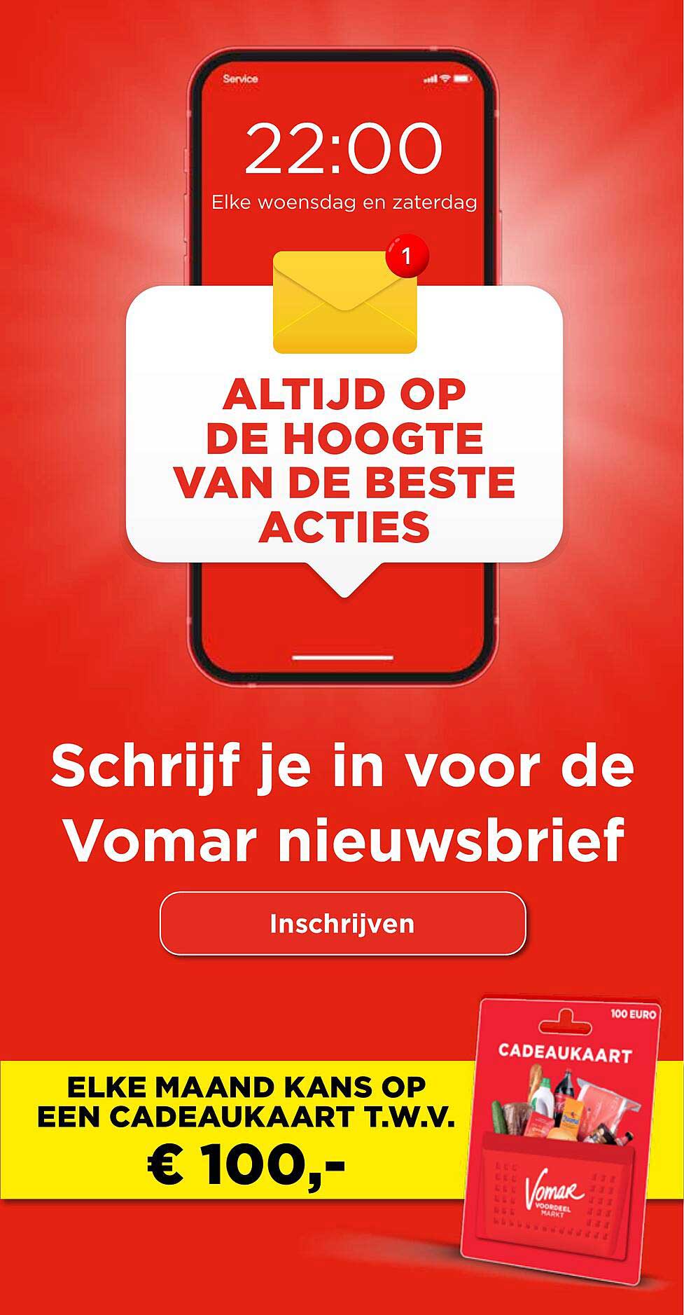 Elke maand kans op een cadeaukaart t.w.v. € 100,-
