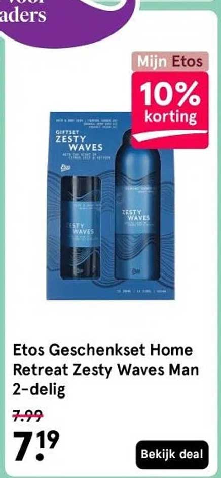 Etos Geschenktset Home Retreat Zesty Waves Man 2-delig