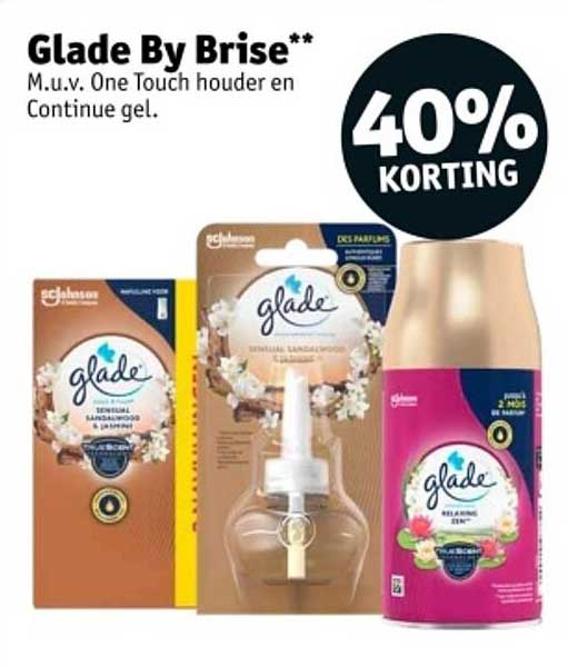 Glade By Brise** M.u.v. One Touch houder en Continue gel.