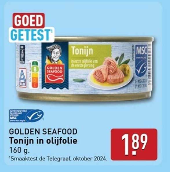 GOLDEN SEAFOOD Tonijn in olijfolie 160 g.
