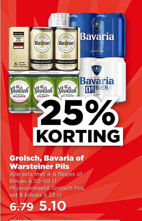 Grolsch, Bavaria of Warsteiner Pils