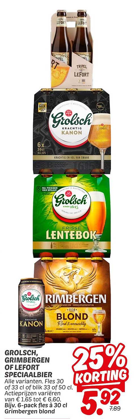 Grolsch, Grimbergen of Lefort Speciaalbier