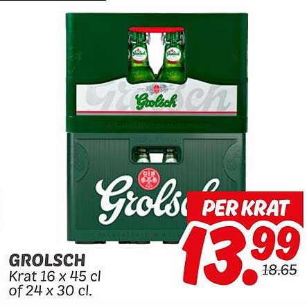 GROLSCH Krat 16 x 45 cl of 24 x 30 cl.