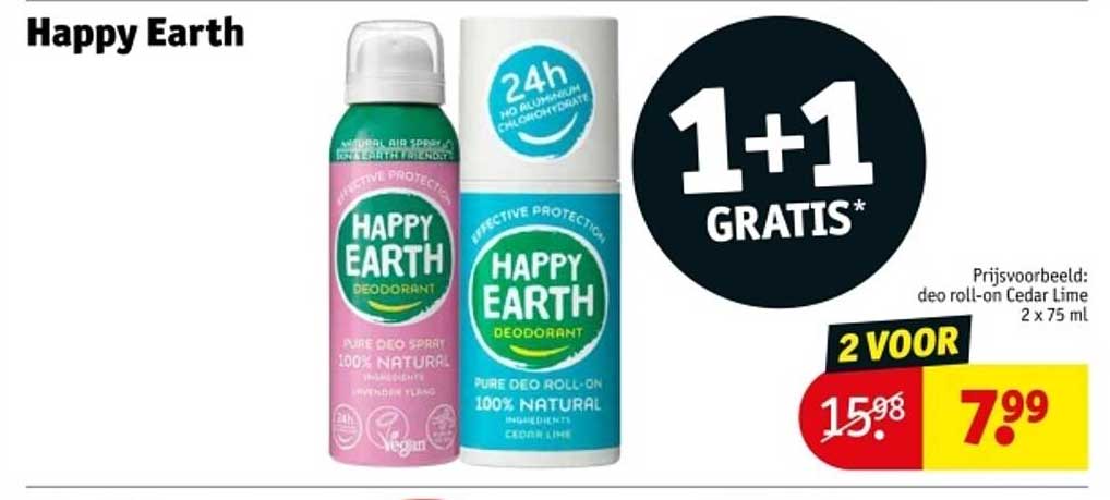 Happy Earth Deodorant 1+1 GRATIS