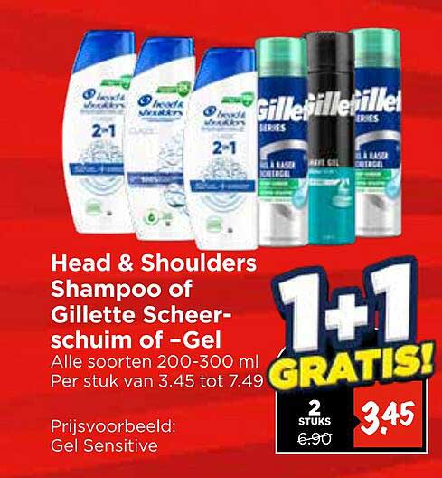 Head & Shoulders Shampoo of Gillette Scheer-schuim of -Gel