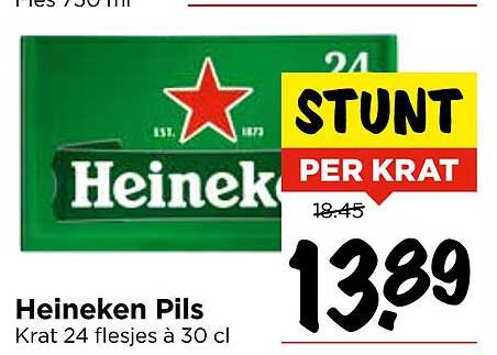 Heineken Pils Krat 24 flesjes à 30 cl