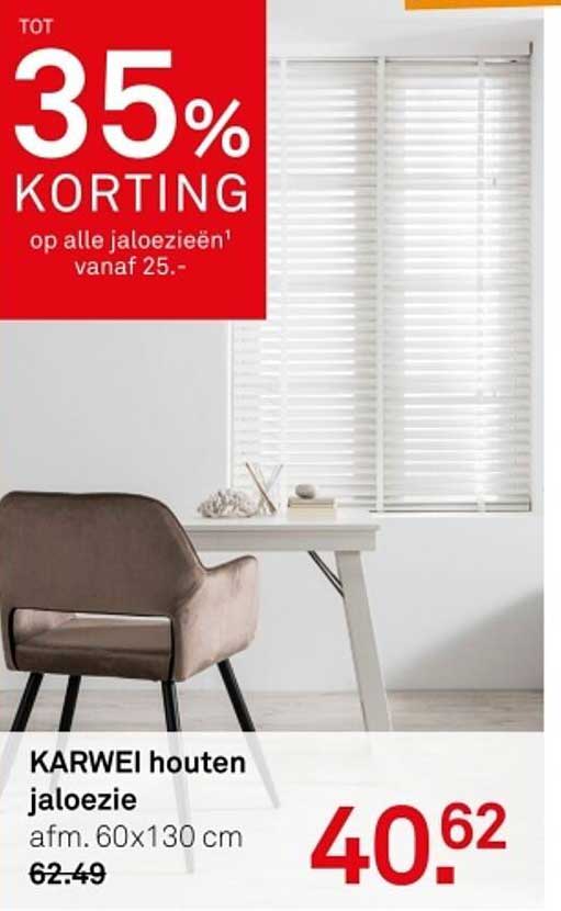 KARWEI houten jaloezie afm. 60x130 cm