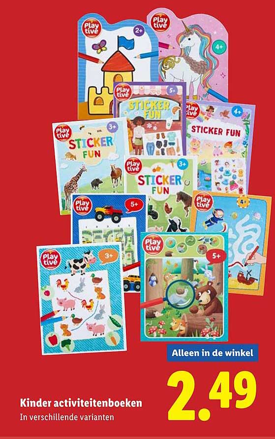 Kinder activiteitboeken in verschillende varianten
