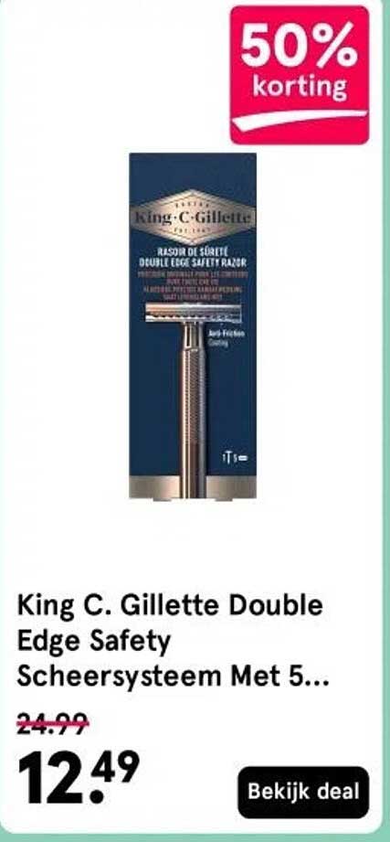 King C. Gillette Double Edge Safety Scheersysteem Met 5...