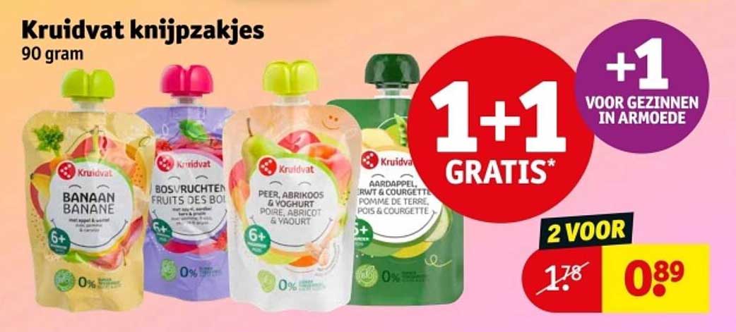 Kruidvat knijpzakjes 90 gram