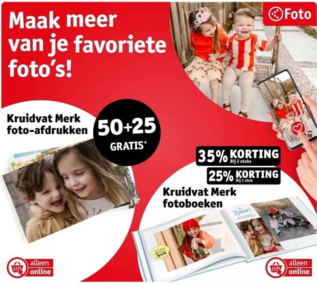 Kruidvat Merk foto-afdrukken 50+25 GRATIS*