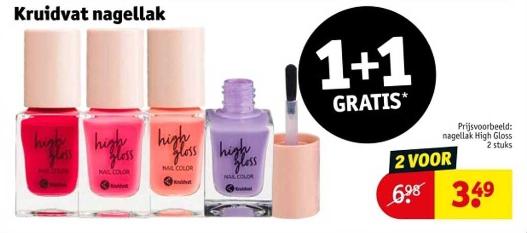 Kruidvat nagellak 1+1 GRATIS