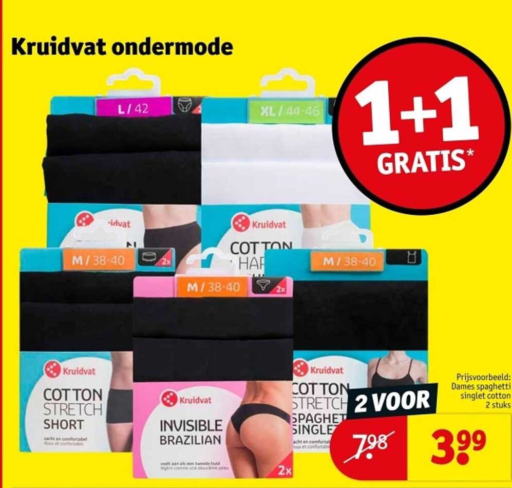 Kruidvat ondermode 1+1 gratis