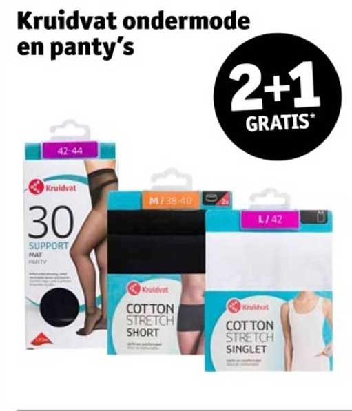 Kruidvat ondermode en panty’s 2+1 GRATIS*