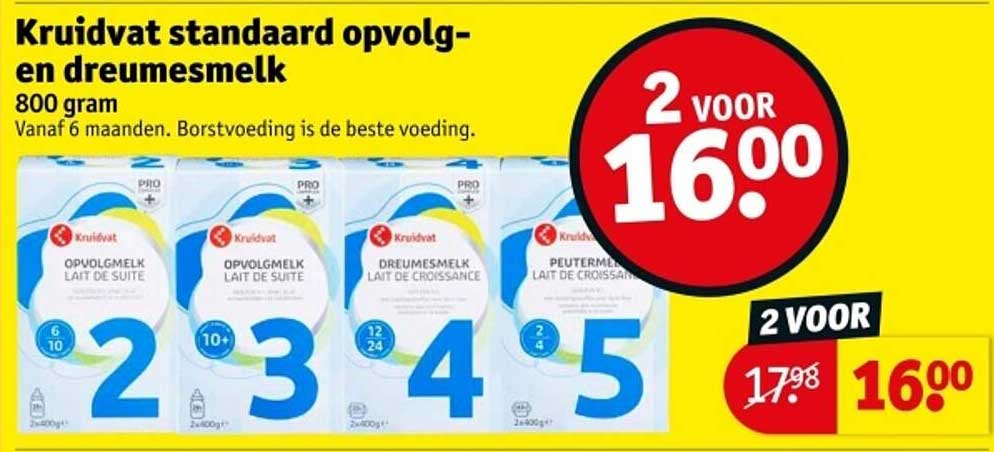 Kruidvat standaard opvolg- en dreumesmelk 800 gram