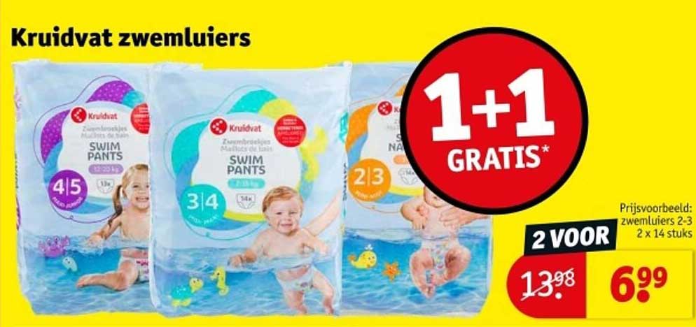 Kruidvat zwembloesjes 1+1 GRATIS*