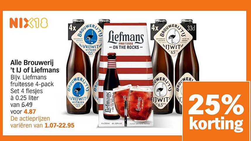 Liefmans fruitesse 4-pack Set 4 flesjes à 0.25 liter