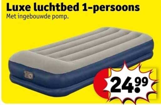 Luxe luchtbed 1-persoons met ingebouwde pomp.