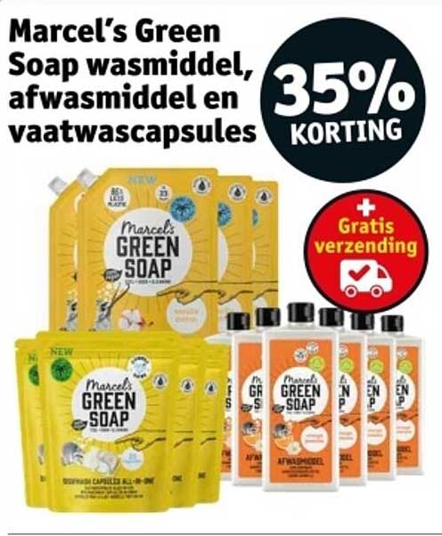 Marcel’s Green Soap wasmiddel, afwasmiddel en vaatwascapsules