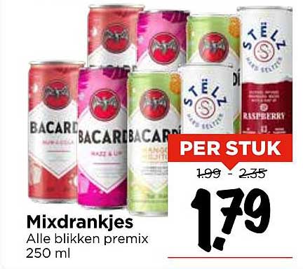 Mixdrankjes Alle blikken premix 250 ml
