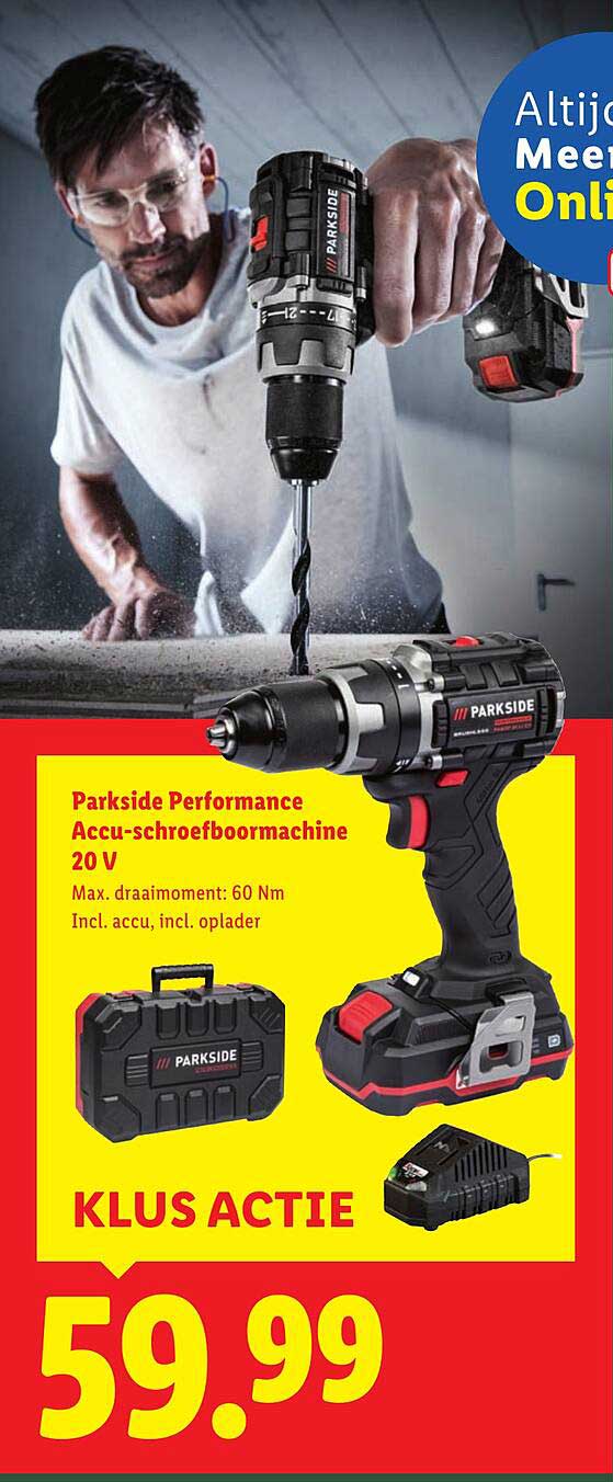 Parkside Performance Accu-schroefboormachine 20 V