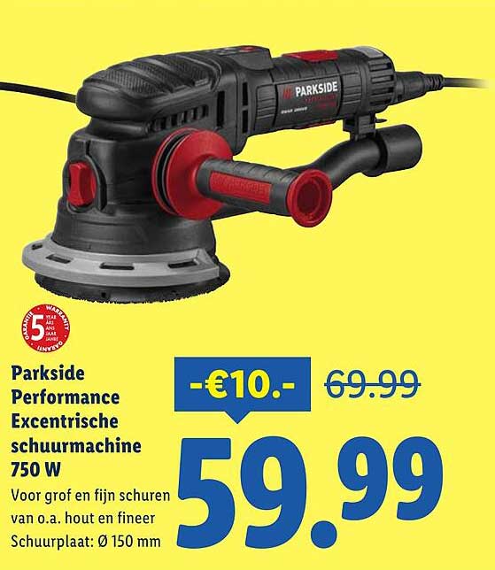 Parkside Performance Excentrische schuurmachine 750 W