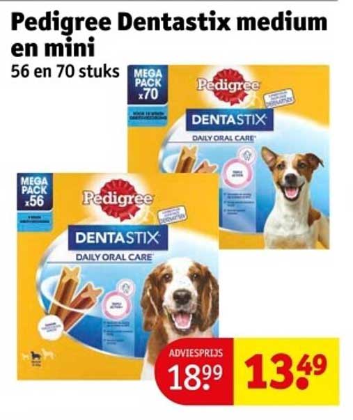 Pedigree Dentastix medium en mini 56 en 70 stuks