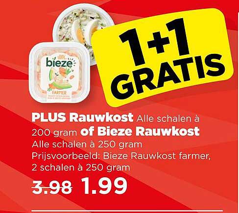 PLUS Rauwkost Alle schalen à 200 gram of Bieze Rauwkost Alle schalen à 250 gram