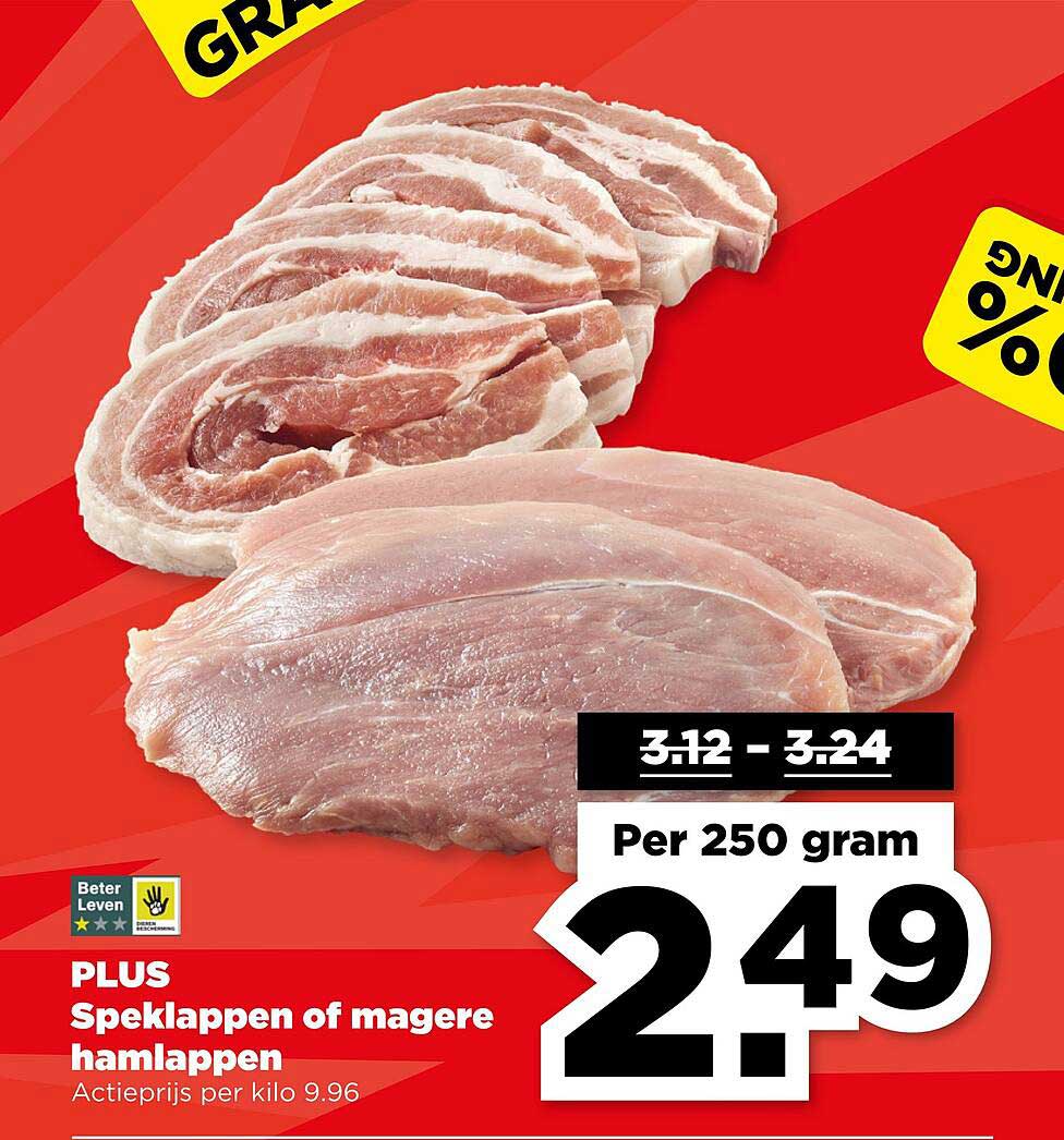 PLUS Speklappen of magere hamlappen