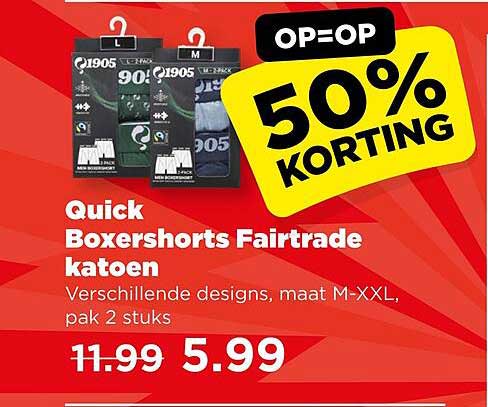 Quick Boxershorts Fairtrade katoen