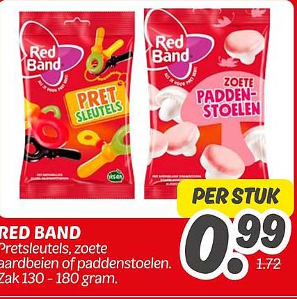 RED BAND PretSleutels, zoete aardbeien of paddenstoelen.