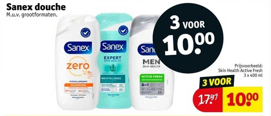 Sanex douche M.u.v. grootformaten.