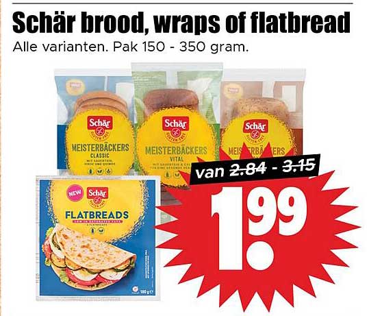 Schär brood, wraps of flatbread