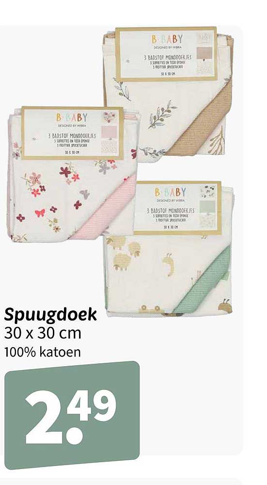 Spaugdoek 30 x 30 cm 100% katoen