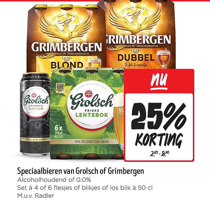 Speciaalbieren van Grolsch of Grimbergen